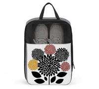 Grand sac à chaussures simple motif fleurs de dahlias pour voyage, usage quotidien, sac de rangement anti-poussière pour chaussures de golf