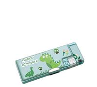 Grand Sac à Crayons de Style Dessin animé Mignon avec Taille-Crayon intégré pour L'école des Enfants, étui à Stylos Double Face pour L'organisation de la Papeterie (Dinosaure)