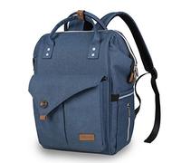 Grand sac à dos à langer pour garçons et filles - Sac à langer de voyage imperméable réfléchissant pour maman et papa avec sangles de poussette (bleu)
