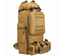 Grand Sac à Dos de Camouflage 2 en 1, 100L Sac à Dos de Randonnée Militaire Tactique Molle Sacs a Dos Etanche Survie Armee Sacs a Dos d'urgence idéal pour Trekking, Camping Voyage, Alpinisme,Kaki