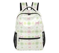 Grand sac à dos minimaliste avec doublure peau de pêche 6 compartiments pour adolescents, Noeud de trèfle porte-bonheur pour la Saint-Patrick, Small, Sac à dos