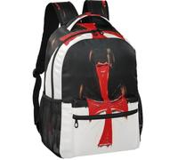 Grand sac à dos moderne en tissu sergé 6 compartiments pour adolescents | Drapeau de bataille des Templiers