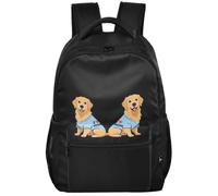 Grand sac à dos moderne en tissu sergé multi-poches pour garçons et filles | I Love Mom Golden Retriever Labrador Dog Lover