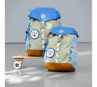 LÄSSIG Sac à dos randonnée enfant Sunny Explorer – 14 L, hydrofuge, bretelles rembourrées vert/bleu