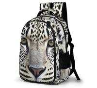 Grand sac à dos pour ordinateur portable, imperméable et réglable, motif léopard noir et blanc, pour le travail, respirant, extensible, sac de voyage pour homme et femme, sac à dos portable avec poche