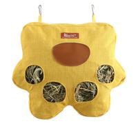 Grand sac à foin en coton et lin pour lapins, cochons d'Inde, hamsters - Design multi-animaux et respirant, facile à suspendre, 29 x 24 x 4 cm, 110 g