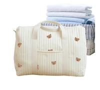 Grand sac à langer brodé - Sac d'hôpital - Pour voyage, gym, travail, école, parc extérieur, magasinage, ours