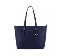 Grand Sac à Main Femme - Cabas Fourre-Tout Simili Cuir PU Rigide - Sac Elégant Ville Travail Lycée - Shopper Porté Epaule Bandoulière Grande Capacité A4 - Mode Chic - Noir (Bleu Marine)