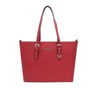 Grand Sac à Main Femme - Cabas Fourre-Tout Simili Cuir PU Rigide - Sac Elégant Ville Travail Lycée - Shopper Porté Epaule Bandoulière Grande Capacité A4 - Mode Chic - Rouge