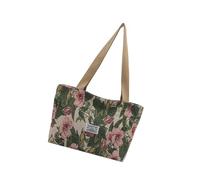 Grand sac à motif oriental pour bureau - Design ergonomique - En toile pratique - Compartiments de rangement pratiques - Sac de travail organisationnel avec compartiments, Vert, One Size