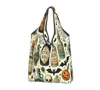 Grand sac à provisions pliable réutilisable vintage Potions infirmière Halloween Grand sac d'épicerie avec poignées de transport
