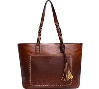 Grand sac à provisions spacieux en cuir pour dames, avec des ferrures dorées, 30x45x13 cm