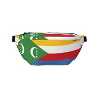Grand sac banane à bandoulière Drapeau des Comores, cadeau pour profiter du sport, festival, entraînement, voyage, course à pied, décontracté, noir, taille unique, Noir , Taille unique