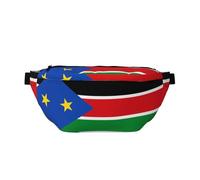 Grand sac banane à bandoulière Drapeau du Soudan du Sud, cadeau pour profiter du sport, festival, entraînement, voyage, course à pied, décontracté, noir, taille unique, Noir , Taille unique