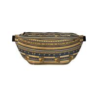 Grand sac banane à bandoulière égyptien pharaonique fresques, cadeau pour profiter du sport, festival, entraînement, voyage, course à pied, décontracté, noir, taille unique, Noir , Taille unique