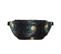 Grand sac banane à bandoulière Moon Stars And Planets, cadeau pour profiter du sport, festival, entraînement, voyage, course à pied, décontracté, noir, taille unique, Noir , Taille unique