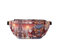Grand sac banane à bandoulière motif Père Noël d'hiver, cadeau pour profiter du sport, festival, entraînement, voyage, course à pied, décontracté, noir, taille unique, Noir , Taille unique