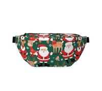Grand sac banane à bandoulière Père Noël et cerf de Noël, cadeau pour profiter du sport, festival, entraînement, voyage, course à pied, décontracté, noir, taille unique, Noir , Taille unique