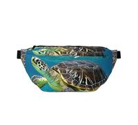 Grand sac banane à bandoulière pour homme et femme, joli sac de poitrine Boston Terrier, sac de taille réglable pour voyage, Tortue hawaïenne Tapa Honu, Taille unique, Rétro