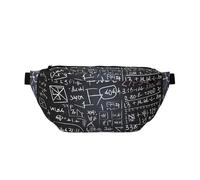 Grand sac banane à bandoulière pour homme et femme, motif bateau pirate dans le coucher du soleil, sac de poitrine réglable pour voyage, Formule mathématique., Taille unique, Rétro