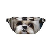 Grand sac banane à bandoulière pour homme et femme, motif tournesol, sac de poitrine réglable pour voyage, Shih Tzu Dog2, Taille unique, Rétro