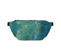 Grand sac banane à bandoulière pour homme et femme, sac de poitrine au paradis tropical, sac de taille réglable pour voyage, Fond océan, Taille unique, Rétro