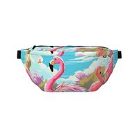 Grand sac banane à bandoulière pour homme et femme, sac de poitrine en forme de coq réglable pour les voyages, Flamingo Bird, Taille unique, Rétro