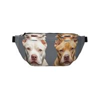 Grand sac banane à bandoulière pour homme et femme, sac de poitrine schnauzer réglable pour voyage, Chiens Pitbull, Taille unique, Rétro