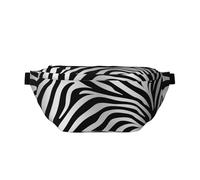 Grand sac banane à bandoulière pour homme et femme - Style bohème - Fleurs de lotus dorées - Sac de poitrine réglable pour voyage, Zébré, Taille unique, Rétro