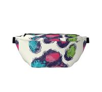 Grand sac banane à imprimé léopard mignon avec sangle réglable pour la randonnée, les voyages, le fitness et le transport quotidien, Pattes de chien mignonnes colorées, One Size, Imprimé