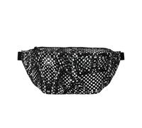 Grand sac banane à pois ondulés noir et blanc, cadeau pour profiter du sport, festival, entraînement, voyage, course à pied, décontracté, noir, taille unique, Noir , Taille unique