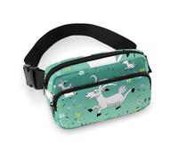 Grand sac banane avec sangle réglable, sac banane décontracté pour voyage, sport, course à pied, randonnée, Goat Frolic, 20x13cm, Sac à dos décontracté