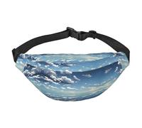 Grand sac banane bleu ciel et nuages blancs pour garçon, adapté pour profiter du sport, de la course, du cyclisme, des voyages, de la pêche