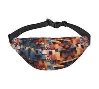 Grand sac banane coloré avec cube spatial tendance, sac banane de voyage décontracté pour garçons, adapté pour le sport, la course à pied, le cyclisme, les voyages, la pêche