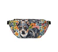 Grand sac banane coloré imprimé étoiles arc-en-ciel avec sangle réglable pour la randonnée, les voyages, le fitness et le transport quotidien, Motif floral pour chien de bétail, One Size, Imprimé