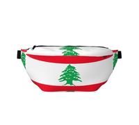 Grand sac banane de sport avec imprimé drapeau du Liban pour homme et femme
