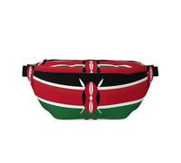 Grand sac banane de sport d'extérieur avec drapeau du Kenya - Sac banane pour homme et femme - Voyage - Entraînement