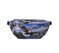 Grand sac banane de sport en plein air avec imprimé aigle volant pour homme et femme, sac banane de voyage