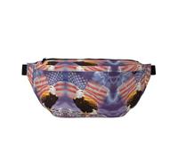 Grand sac banane de sport en plein air avec motif aigle avec drapeau américain pour homme et femme