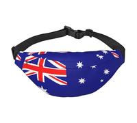 Grand sac banane de voyage avec drapeau australien, adapté pour le sport, la course, le cyclisme, les voyages, la pêche pour garçons, noir, taille unique