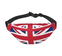 Grand sac banane de voyage avec drapeau britannique, adapté pour le sport, la course, le cyclisme, les voyages, la pêche pour garçons, noir, taille unique