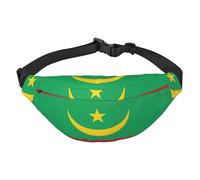 Grand sac banane de voyage avec drapeau de la Mauritanie, adapté pour le sport, la course, le cyclisme, les voyages, la pêche