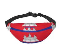 Grand sac banane de voyage avec drapeau du Cambodge, adapté pour le sport, la course, le cyclisme, les voyages, la pêche pour garçons,