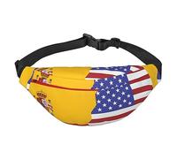 Grand sac banane de voyage avec drapeau espagnol américain, adapté pour le sport, la course, le cyclisme, les voyages, la pêche pour garçons,