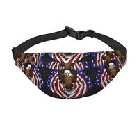 Grand sac banane de voyage avec motif aigle patriotique des États-Unis, adapté pour le sport, la course, le cyclisme, les voyages, la pêche pour garçons,