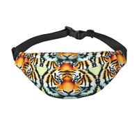 Grand sac banane de voyage en forme de tête de tigre, adapté pour le sport, la course, le cyclisme, les voyages, la pêche pour garçons, noir, taille unique