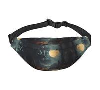 Grand sac banane de voyage motif lune étoiles et planètes, adapté pour le sport, la course, le cyclisme, les voyages, la pêche pour garçons,