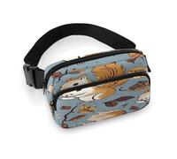 Grand sac banane décontracté avec sangle réglable, motif pattes de chien colorées pour voyage, sport, course à pied, randonnée, Joli écureuil., 20x13cm, Sac à dos décontracté
