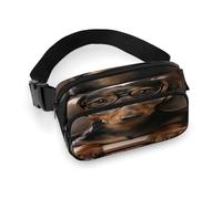 Grand sac banane décontracté avec sangle réglable, motif tournesol rouge pour voyage, sport, course à pied, randonnée, Livre teckel, 20x13cm, Sac à dos décontracté