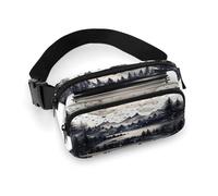 Grand sac banane décontracté avec sangle réglable pour voyage, sport, course à pied, randonnée, Paysage dans un bocal, 20x13cm, Sac à dos décontracté